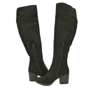 Journee Collection Women's Side Zipper Knee Boots in Brown Size 7.5